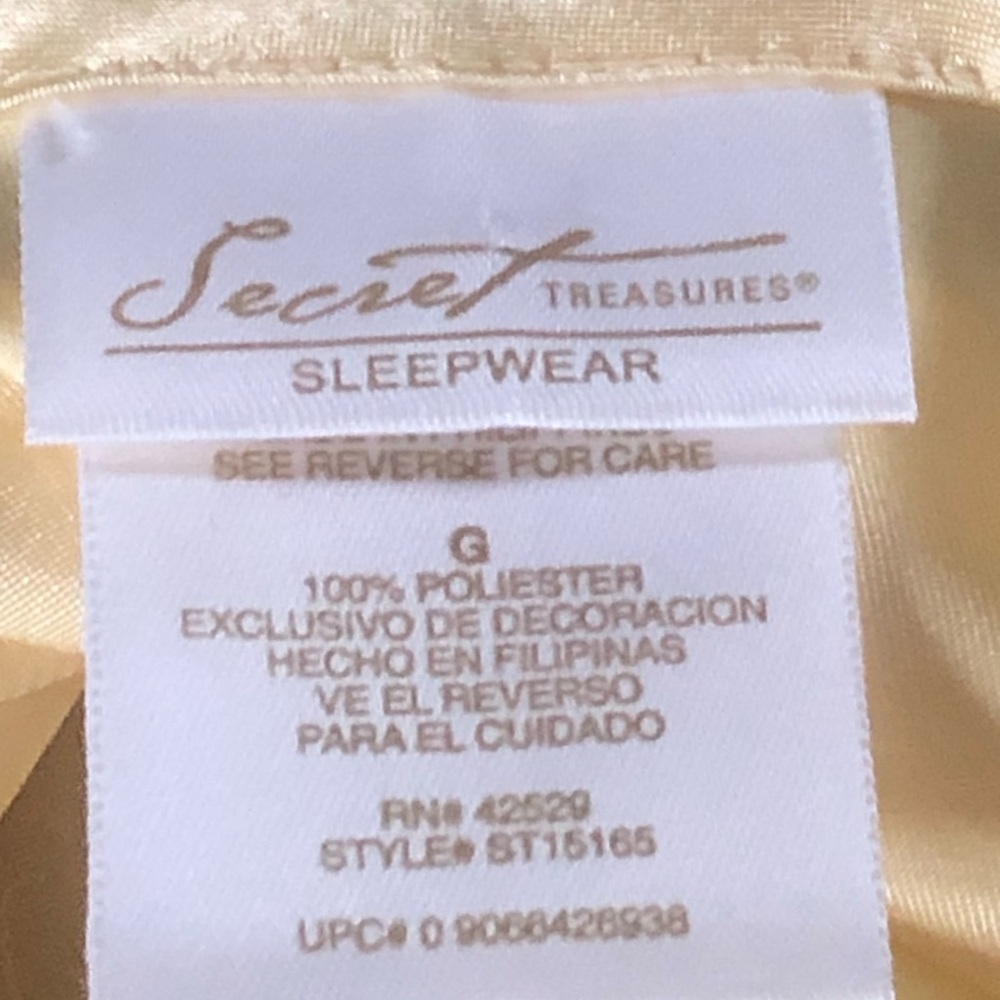 Robe & chemise set Secret Treasures Intimates Yellow Satiny Blue Flowers Sleep L - Picture 4 of 6